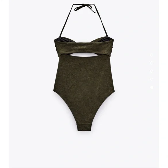 Dark green knotted swim suit one piece Zara - Picture 5 of 10